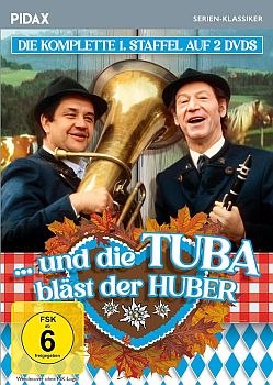 "��und die Tuba bl�st der Huber": Abbildung DVD-Cover mit freundlicher Genehmigung von "Pidax film", welche die Serie (Staffel 1) Anfang April 2026 auf DVD ver�ffentlichte