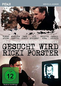 "Gesucht wird Ricki Forster": Abbildung DVD-Cover mit freundlicher Genehmigung von Pidax Film, welche den Zweiteiler am 6. Juni 2024 auf DVD herausbrachte.