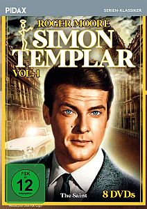 "Simon Templar": Abbildung DVD-Cover" (Volume 1) mit freundlicher Genehmigung von "Pidax Film", welche die Kult-Serie im Juni/Juli 2020 auf 3 DVD herausbrachte.