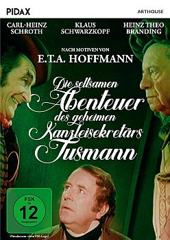 "Die seltsamen Abenteuer des geheimen Kanzleisekret�rs Tusmann": Abbildung DVD-Cover mit freundlicher Genehmigung von "Pidax film", welche die Literaturverfilmung am 06.08.2026 &nbsp;auf DVD herausbrachte.