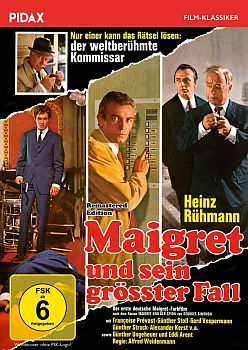 "Maigret und sein grter Fall": Abbildung DVD-Cover mit freundlicher Genehmigung von Pidax-Film, welche die Produktion am 14. April 2017 als "Remastered Edition" "auf DVD herausbrachte.