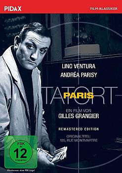 "Tatort Paris": Abbildung DVD-Cover mit freundlicher Genehmigung von Pidax-Film, welche den Krimi am 06.08.2021 als Remastered Edition auf DVD herausbrachte.