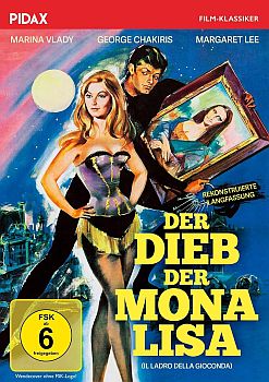 "Der Dieb der Mona Lisa": Abbildung DVD-Cover mit freundlicher Genehmigung von Pidax-Film, welche die Gaunerkomdie Anfang Mai 2024 auf DVD herausbrachte.