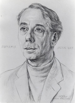 Portrt Karl-Maria Schley, gezeichnet 1965 von Werner Schramm (18981970); Lizenz: CC BY-SA 3.0; Quelle: Wikimedia Commons