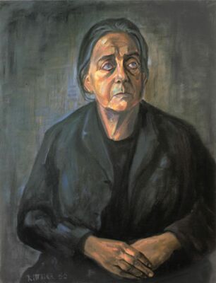 Therese Giehse, portraitiert von Günter Rittner; Copyright Günter Rittner