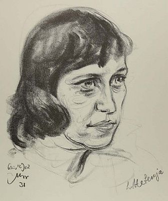 Lotte Lenya auf einer Zeichnung von Emil Stumpp (18861941); Quelle; cyranos.ch; Lizenz: gemeinfrei